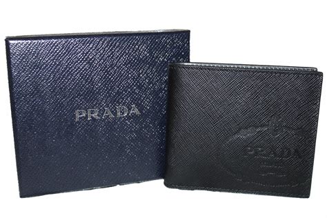 prada mens leather wallet|authentic prada wallet sale.